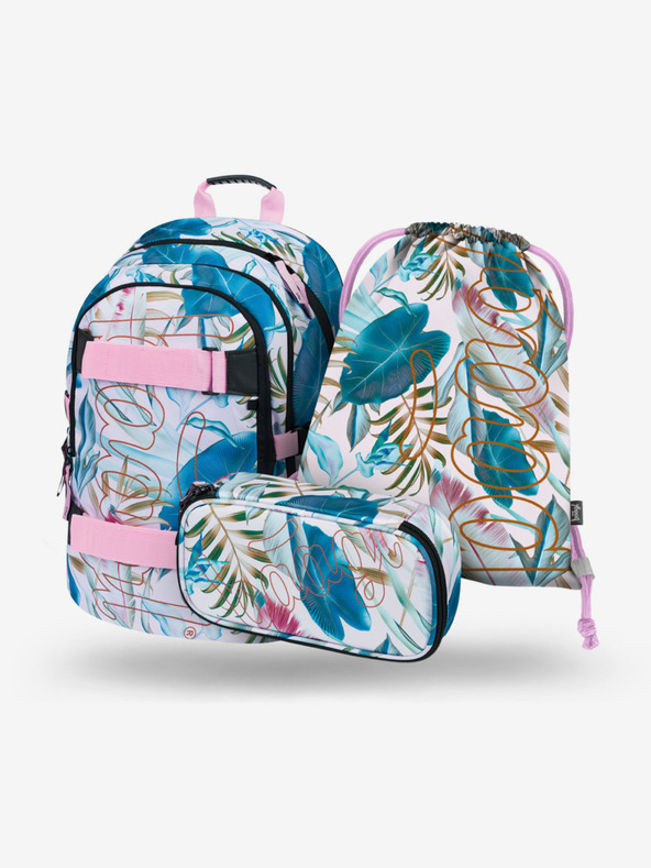 BAAGL  BAAGL 3 SET Skate Leafs: ruksak, pernica, torba BAAGL