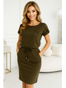 numoco 196-3 Sportska haljina s kratkim rukavima i džepom - KHAKI