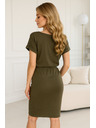 numoco 196-3 Sportska haljina s kratkim rukavima i džepom - KHAKI