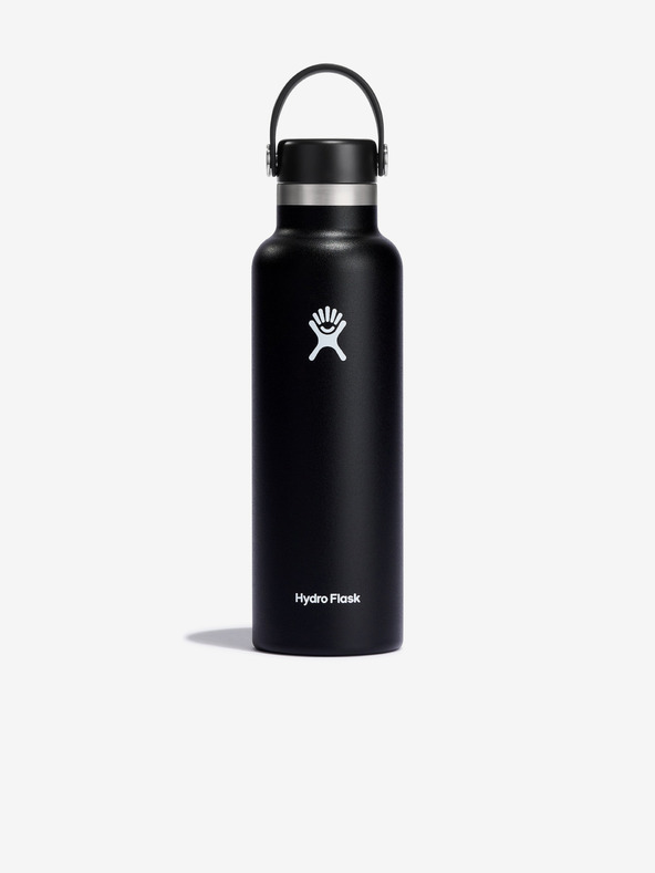 Hydro Flask Crna Hydro Flask od nehrđajućeg čelika, standardna fleksibilna kapica za usta (621 ml)