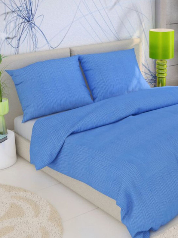 Kvalitex Francusko krep posteljno rublje 220x200, 70x90cm plavo Kvalitex