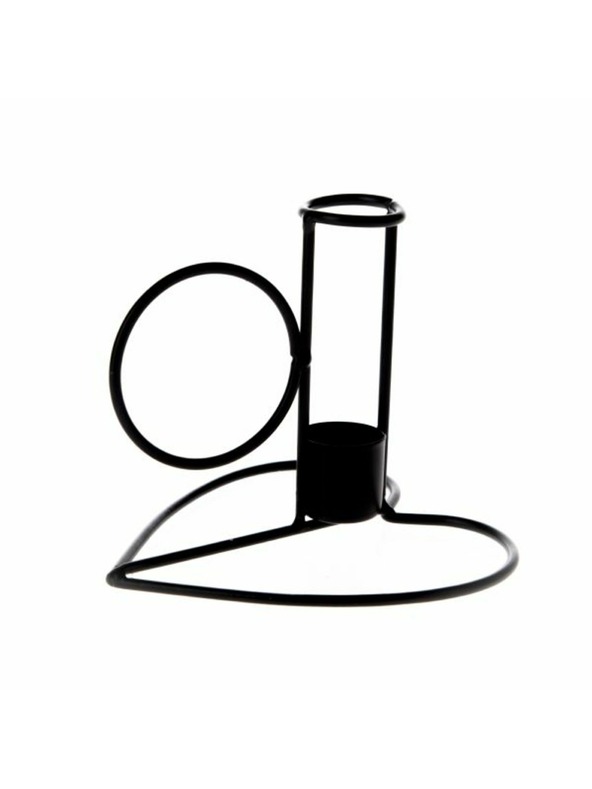 Casa de Engel Metalni stalak za svijeće - srce, crni, 0/96