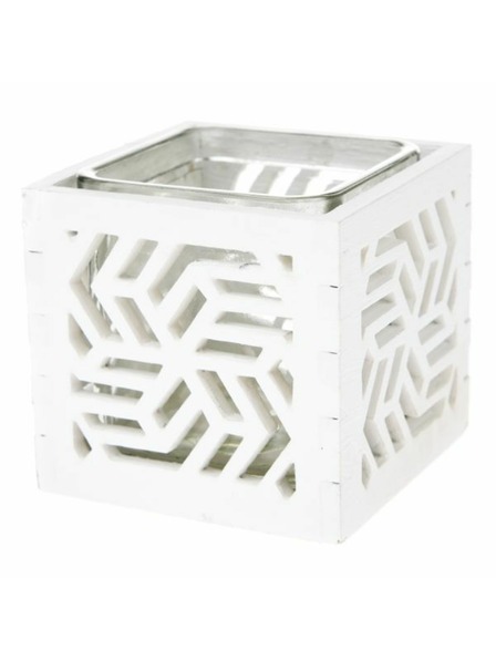 Casa de Engel Drveni stalak za svijeće sa staklom - bijeli, 0/40