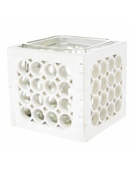 Casa de Engel Drveni stalak za svijeće sa staklom - bijeli, 0/40