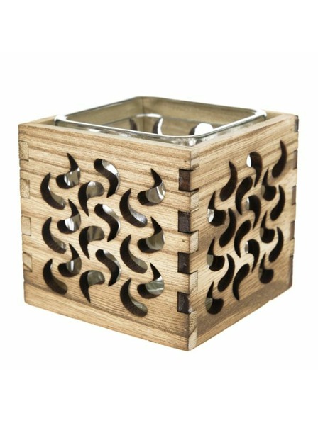 Casa de Engel Drveni stalak za svijeće sa staklom - natur, 0/40