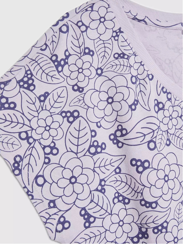 Moodo Ljubičasta bluza s cvjetnim uzorkom i V-izrezom Moodo