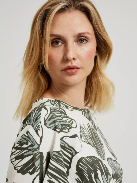 Moodo Moodo zelena bluza s tropskim printom