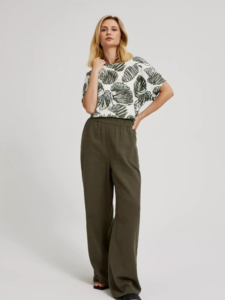 Moodo Moodo zelena bluza s tropskim printom