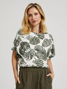 Moodo Moodo zelena bluza s tropskim printom