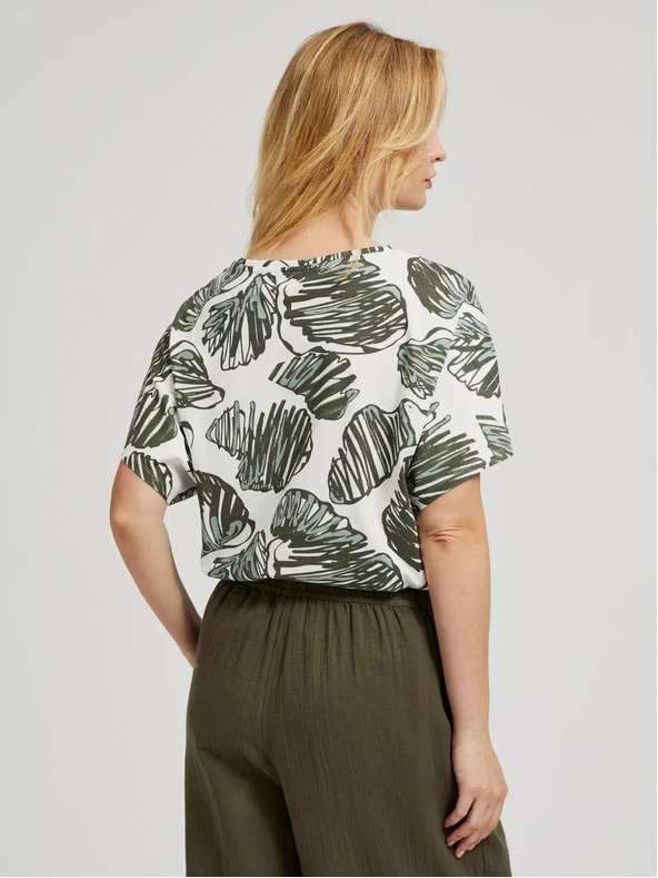 Moodo Moodo zelena bluza s tropskim printom