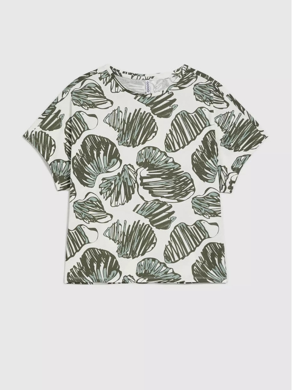 Moodo Moodo zelena bluza s tropskim printom