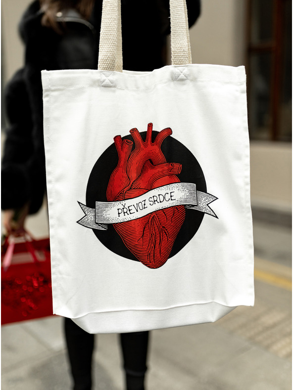 ZOOT.Original Bijela platnena torba ZOOT Original Transporting the heart