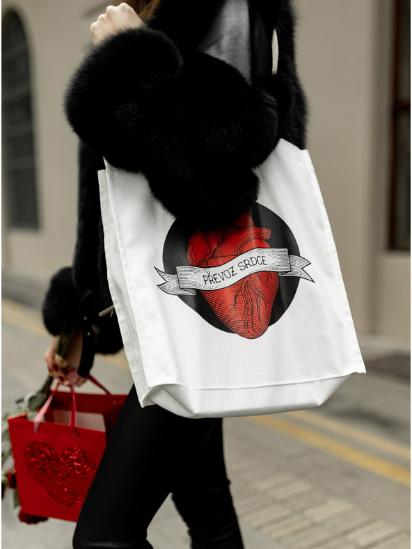 ZOOT.Original Bijela platnena torba ZOOT Original Transporting the heart