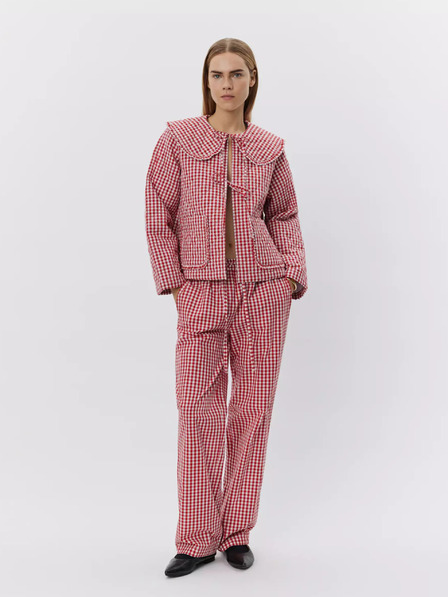 Sofie Schnoor Bijelo-crvene ženske karirane hlače Sofie Schnoor