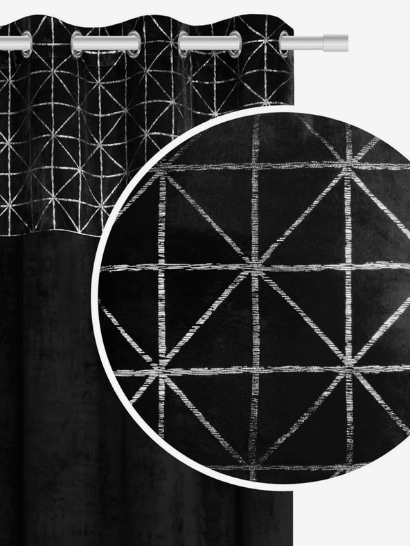 Edoti Baršunasta zavjesa sjajna - crna EDOTI