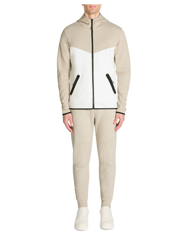 Celio Celio Lenewyoke muška bež majica s kapuljačom na patentni zatvarač