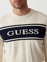Guess Jeans Muški bijeli džemper s prugama Guess jeans