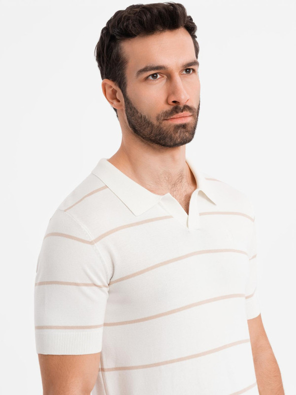 Ombre Clothing Muška polo majica od viskoze s vodoravnim prugama Ombre Clothing