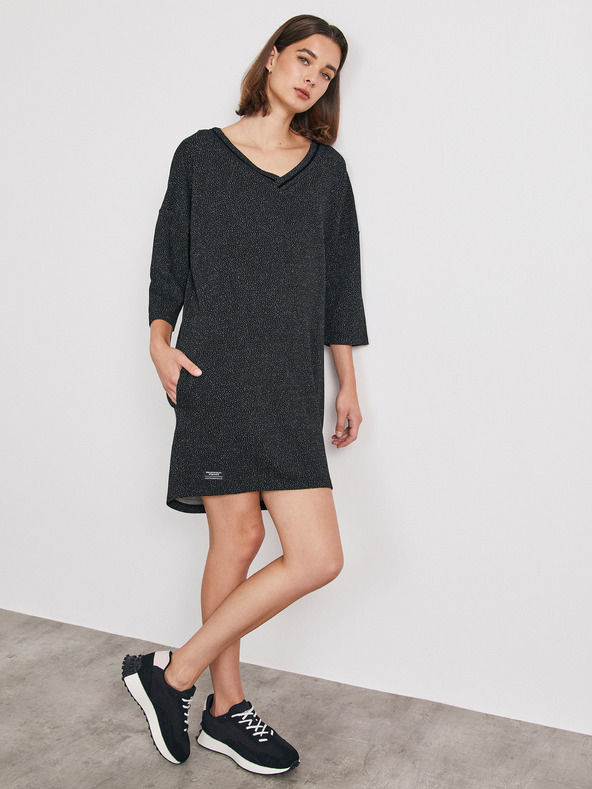 ZOOT.lab Crna široka haljina s uzorkom METROOPOLIS by ZOOT.lab Eustacia