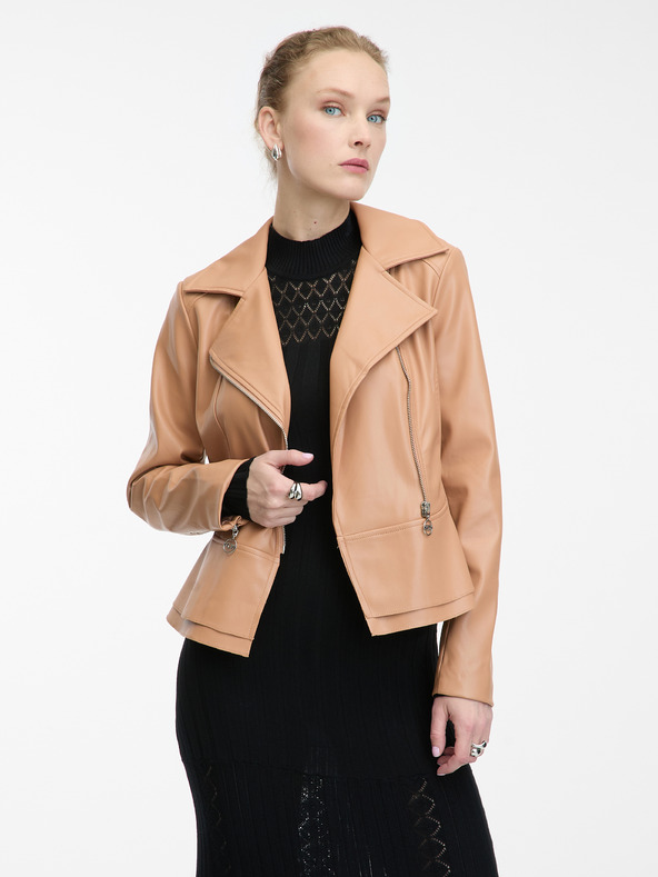 Orsay Világlosmeđa ženska kožna jakna ORSAY