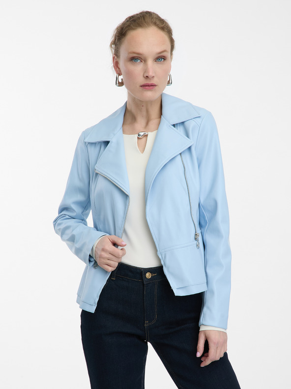 Orsay Svijetlo plava ženska jakna od umjetne kože ORSAY