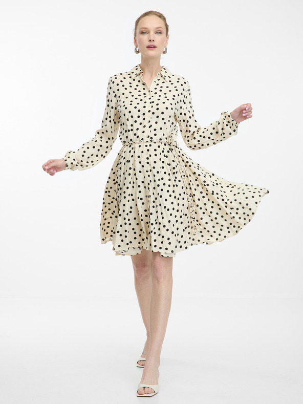 Orsay Krem ženske košuljaste haljine do koljena ORSAY