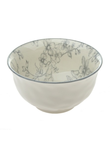 Casa de Engel Keramička zdjela Ø 11,5 - sive cvjetove, 6/48