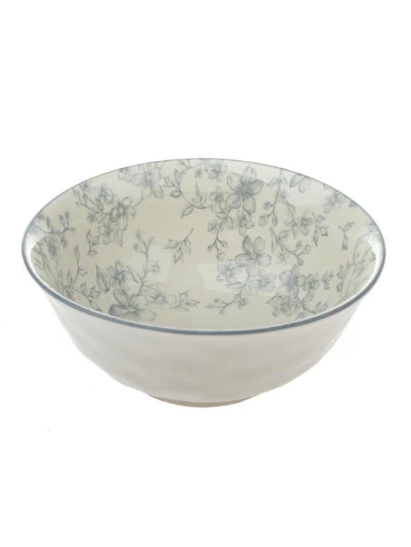 Casa de Engel Keramička zdjela Ø 20cm - sive cvjetove, 4/8