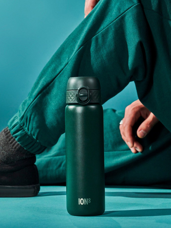 ION8 Tamnozelena čelična boca Ion8 Leak Proof (600 ml)
