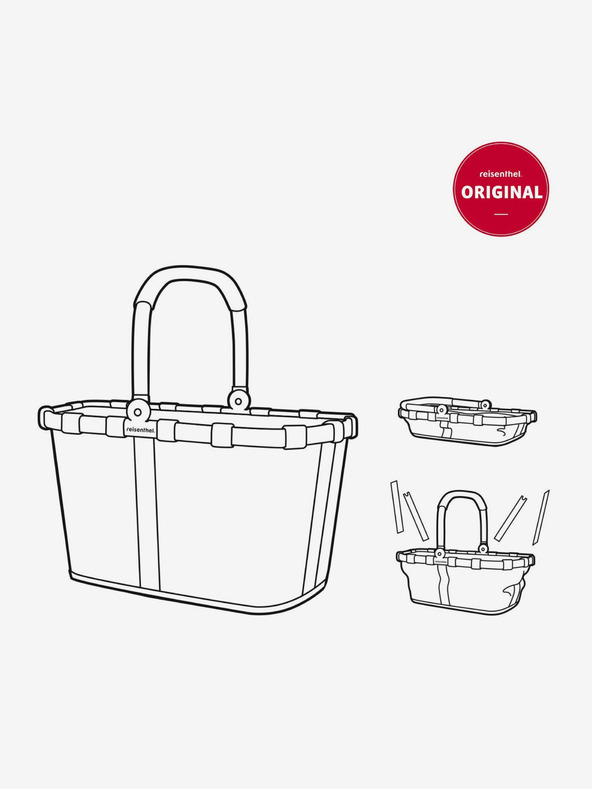 Reisenthel Sivi shopping košara s ružičastim okvirom Reisenthel Carrybag