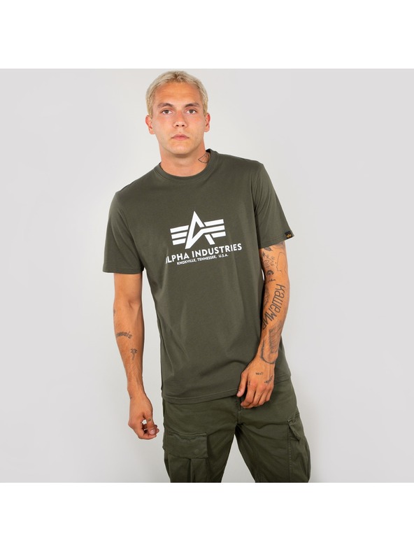 Alpha Industries Zelena muška majica Alpha Industries Basic T Dark Olive