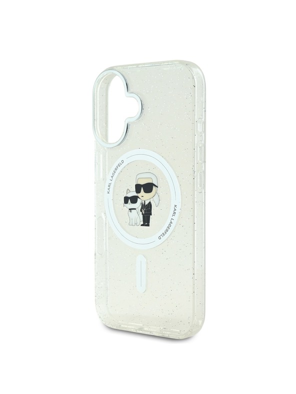 Karl Lagerfeld Karl Lagerfeld IML Glitter Karl and Choupette MagSafe stražnji poklopac za iPhone 16 Transparent