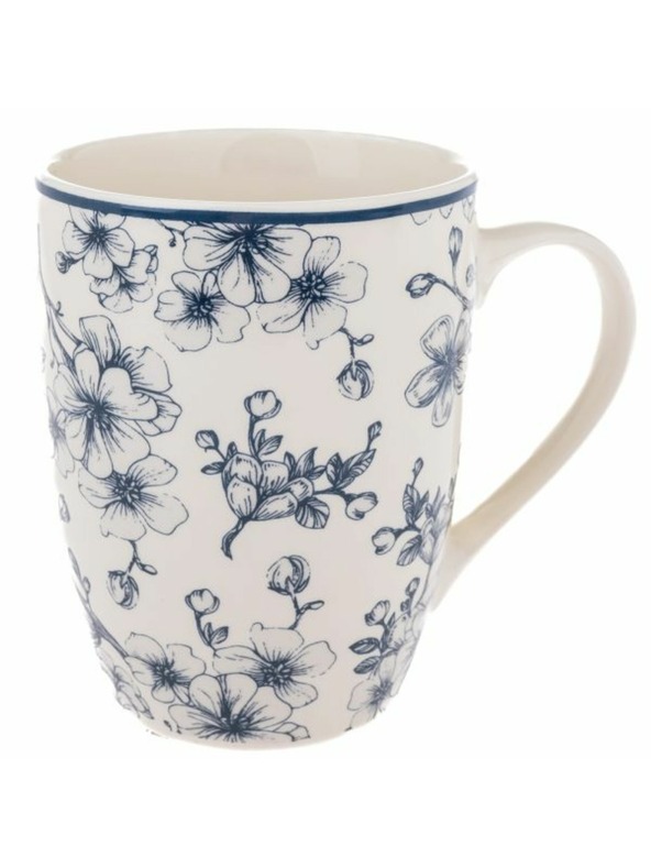 Casa de Engel Keramička šalica 300ml - plavi cvjetovi, 6/36