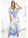 numoco Prozračne zavjetnute maxi haljine s cvjetnim uzorkom plave ruže