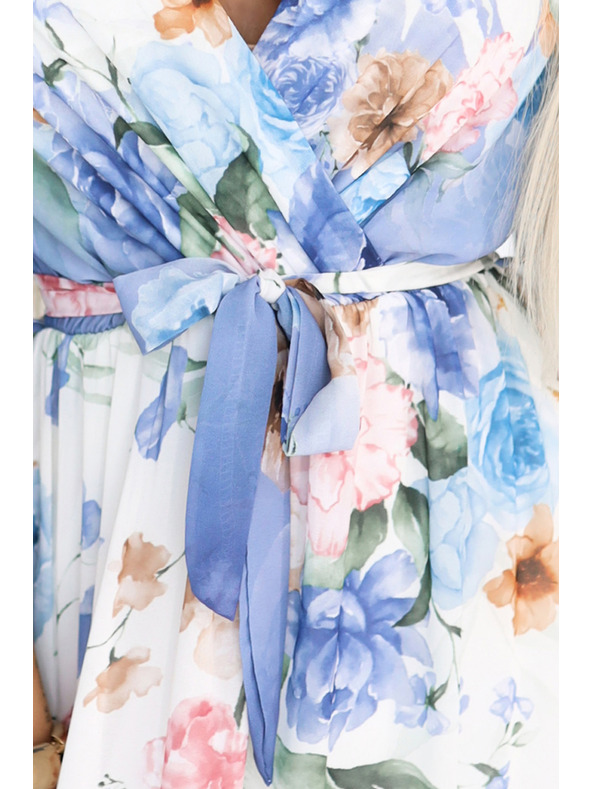 numoco Prozračne zavjetnute maxi haljine s cvjetnim uzorkom plave ruže