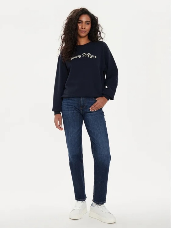 Tommy Hilfiger Ženski tamno plavi vintage pulover Tommy Hilfiger