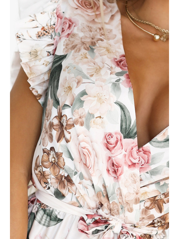 numoco Satenaste maksi haljine s dubokim dekolteom i cvjetnim ombré uzorkom