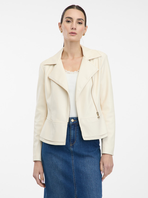 Orsay Krem ženska kožna jakna ORSAY