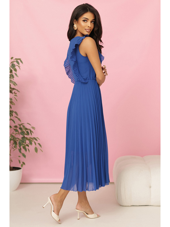 numoco EMILY plisirane haljine s volanima i dekolteom