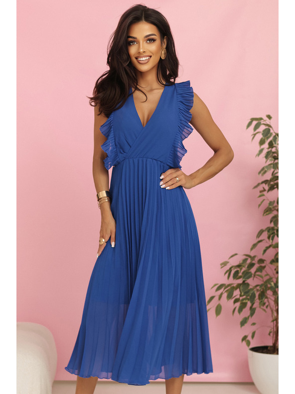 numoco EMILY plisirane haljine s volanima i dekolteom