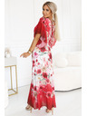numoco Lagane preklopne maxi haljine s cvjetnim uzorkom crvene ruže