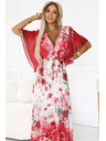 numoco Lagane preklopne maxi haljine s cvjetnim uzorkom crvene ruže