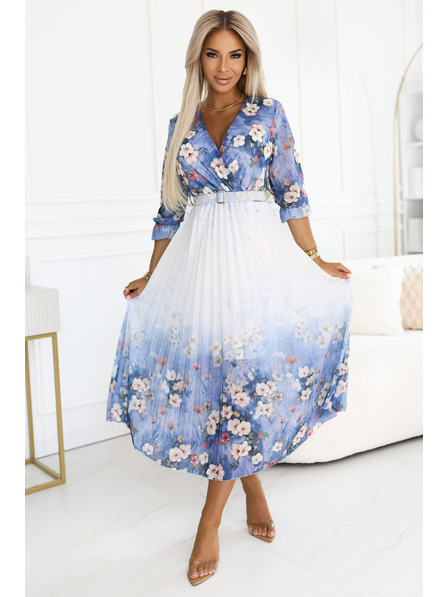 numoco Lagane midi haljine s V-izrezom i naborima