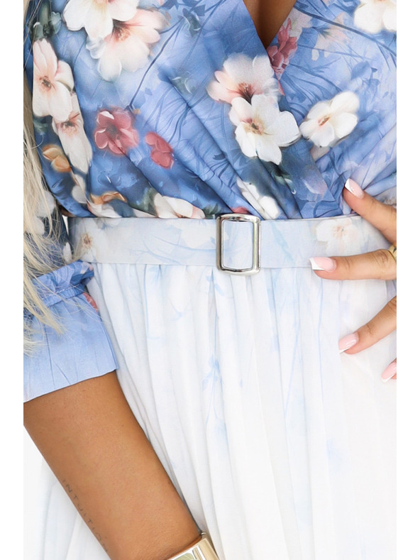 numoco Lagane midi haljine s V-izrezom i naborima