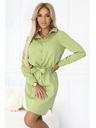 numoco Košuljaste maslinaste haljine CAMILLE s džepovima i vezivanjem