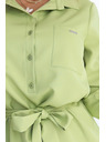 numoco Košuljaste maslinaste haljine CAMILLE s džepovima i vezivanjem