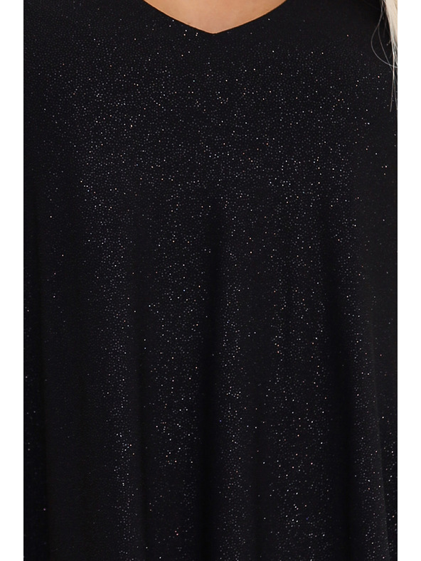 numoco Elegantne haljine s rukavima poput leptira - crne sa šljokicama