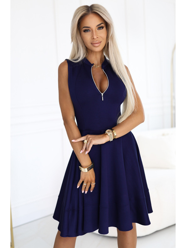 numoco Ekskluzivne haljine s proširenim donjim dijelom i zlatnim patentnim zatvaračem