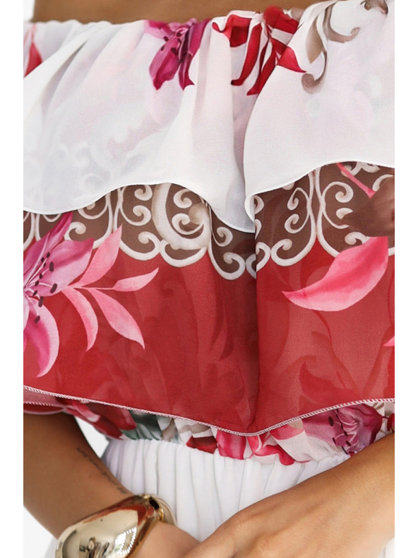 numoco Duge ljetne haljine s crvenim ombré cvjetnim uzorkom