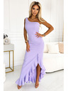numoco Duge lavanda haljine s volanima i asimetričnim izrezom